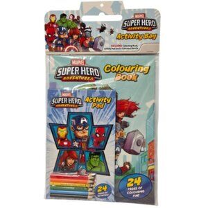 Marvel Super Hero Adventures Activity Bag Colouring Book 6 Pencils Scholastic